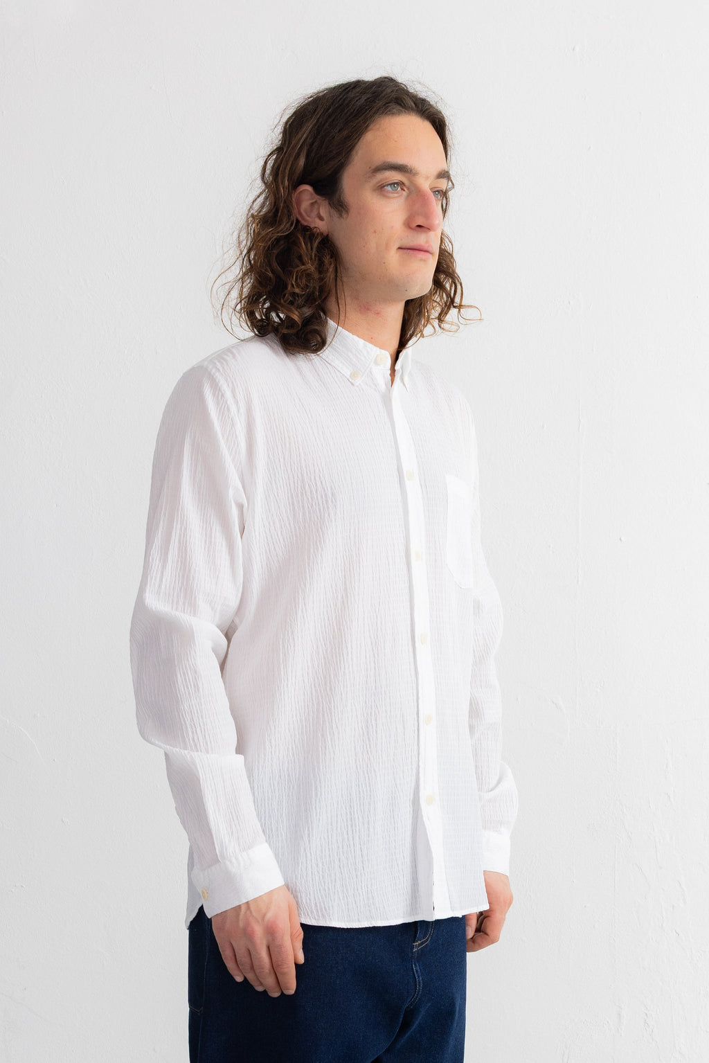 Relaxed Fit Shirt - White Texture