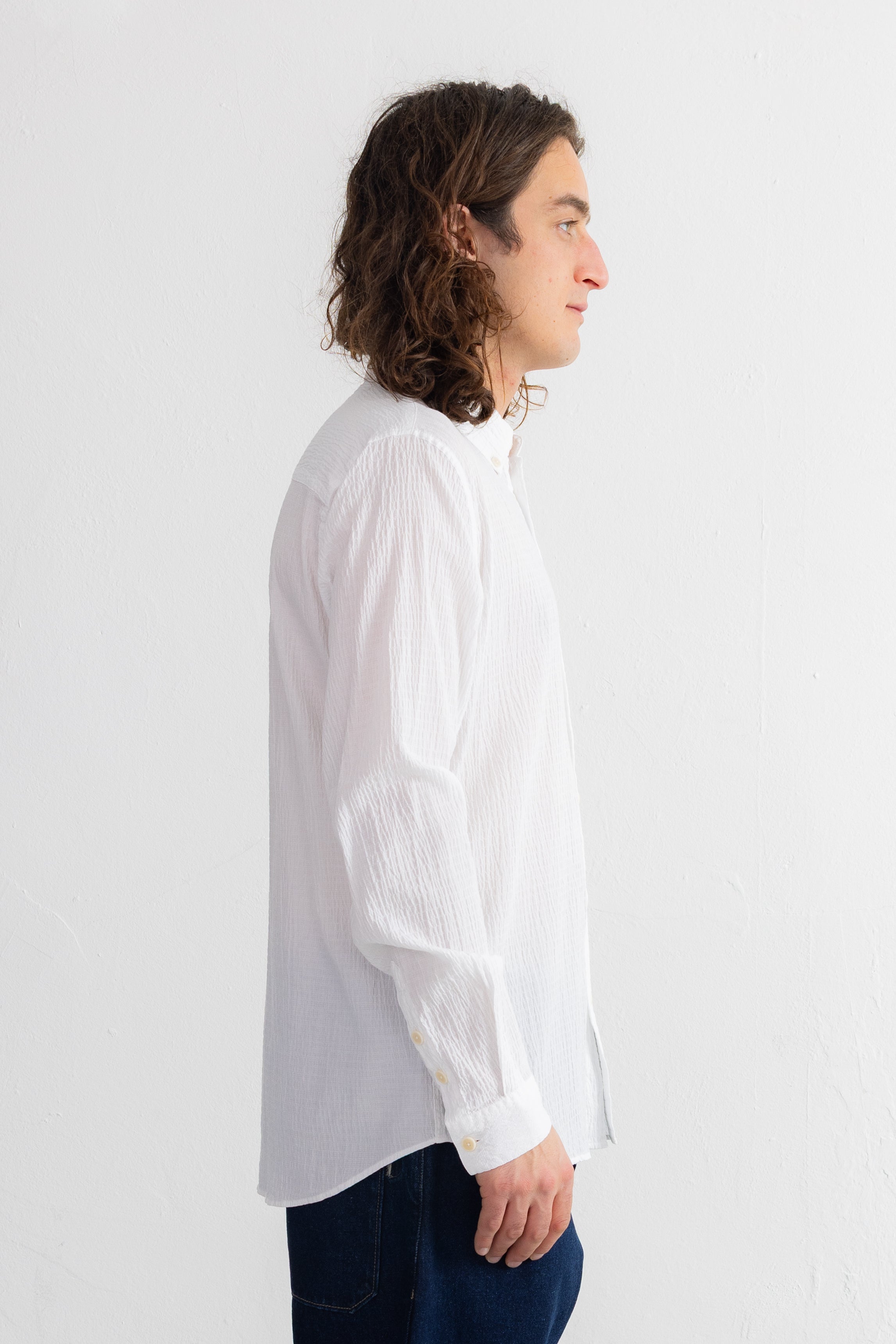 Relaxed Fit Shirt - White Texture