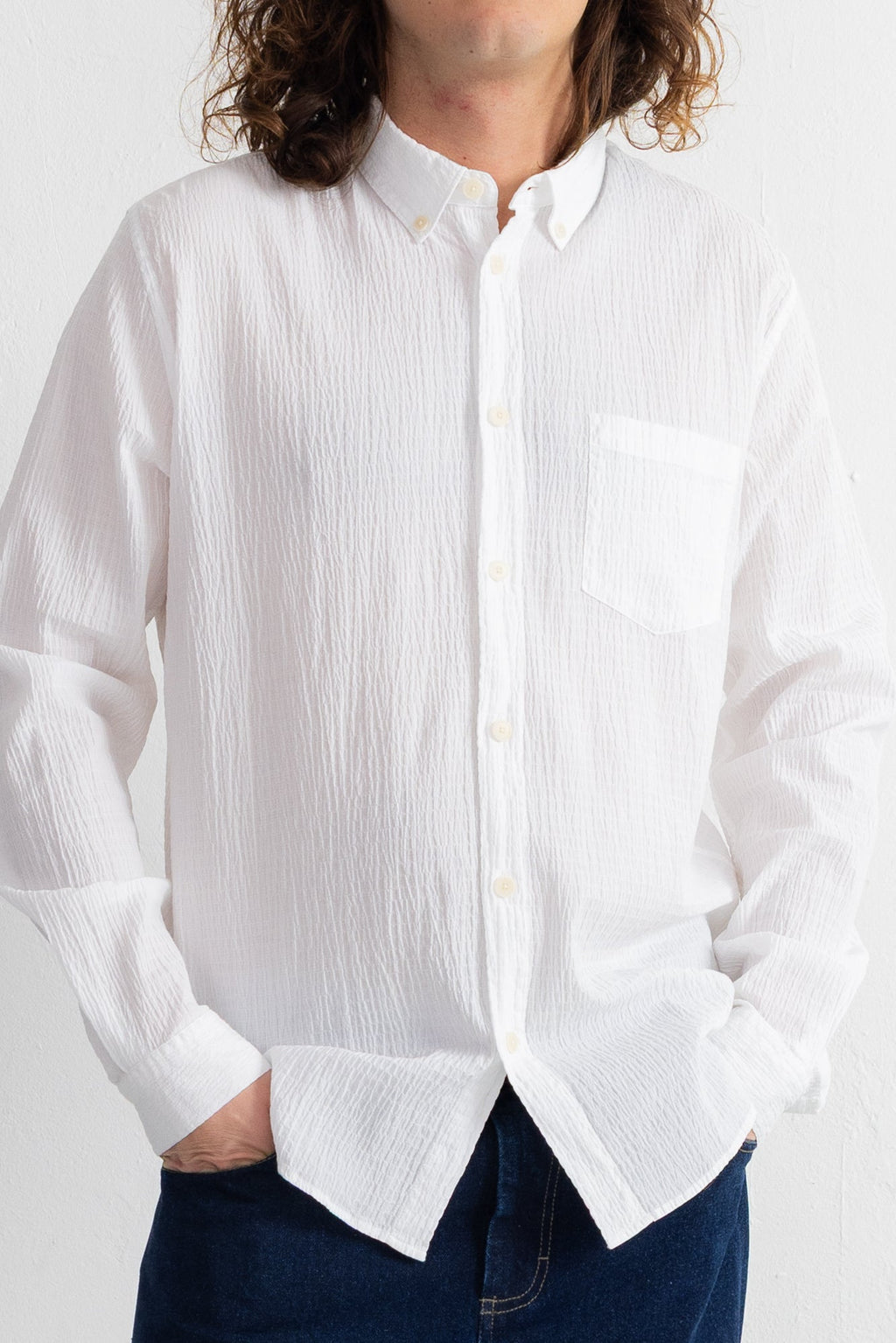 Relaxed Fit Shirt - White Texture