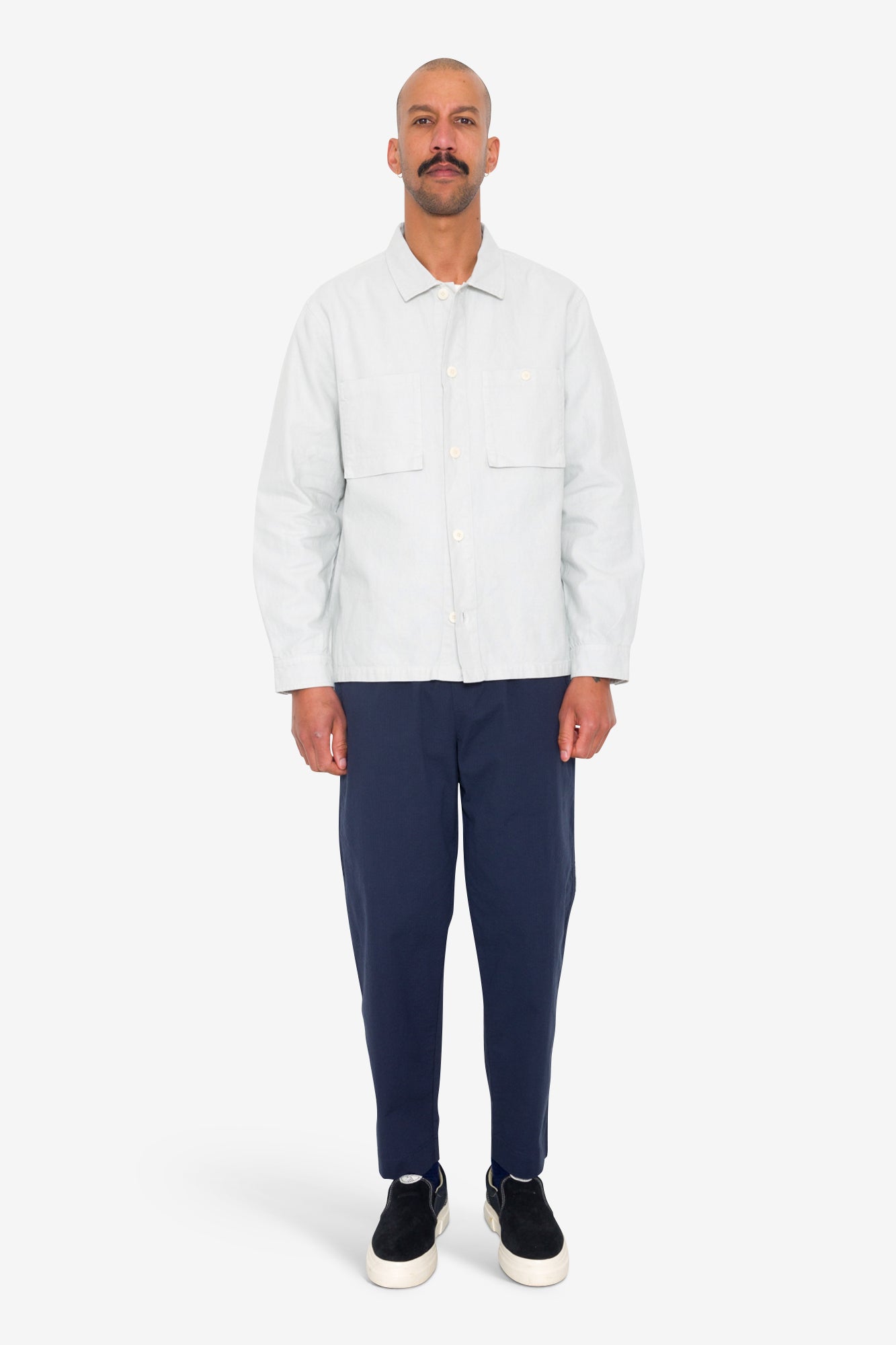 Patch Overshirt - Mineral Blue Hemp Canvas