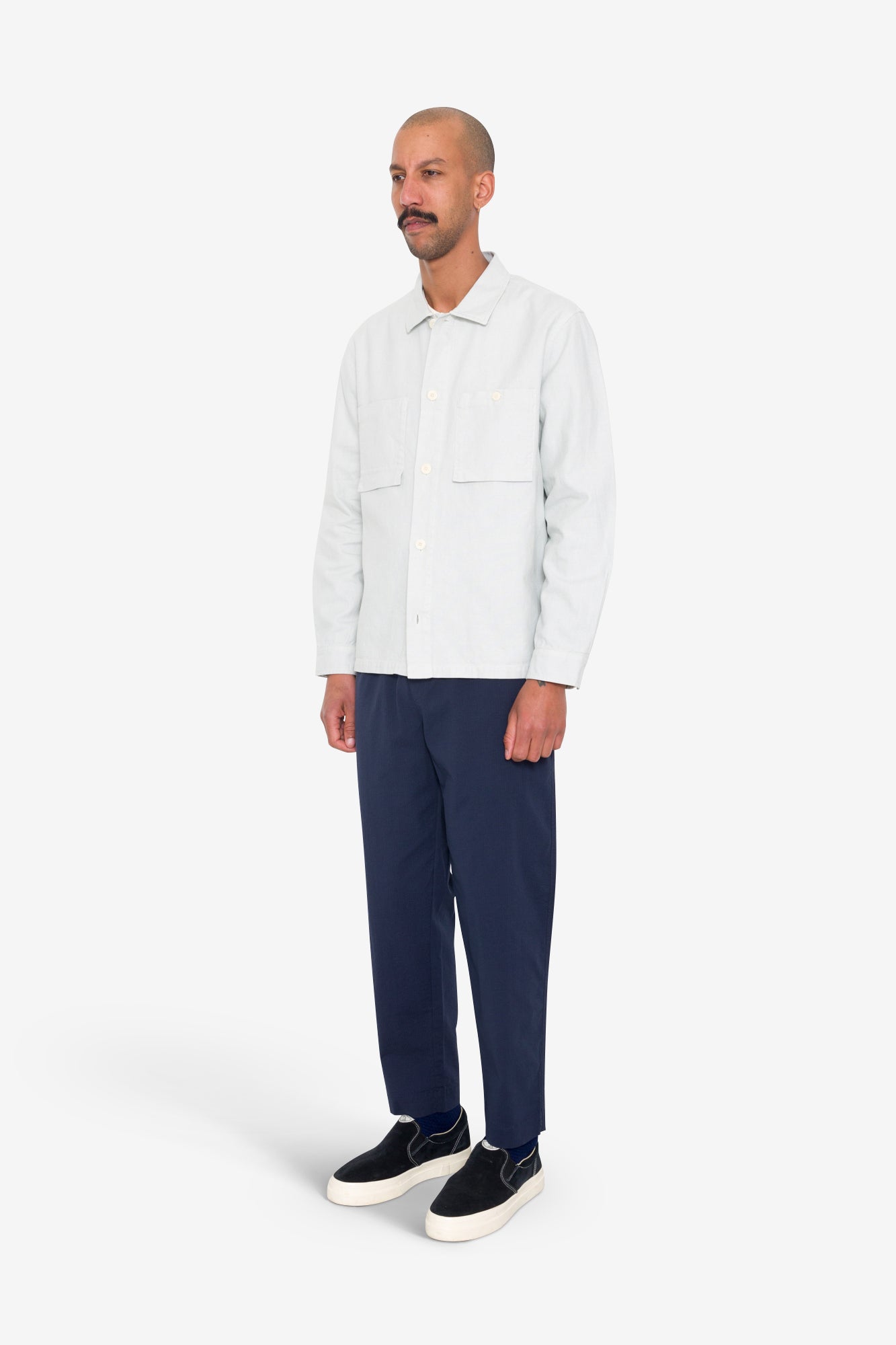 Patch Overshirt - Mineral Blue Hemp Canvas