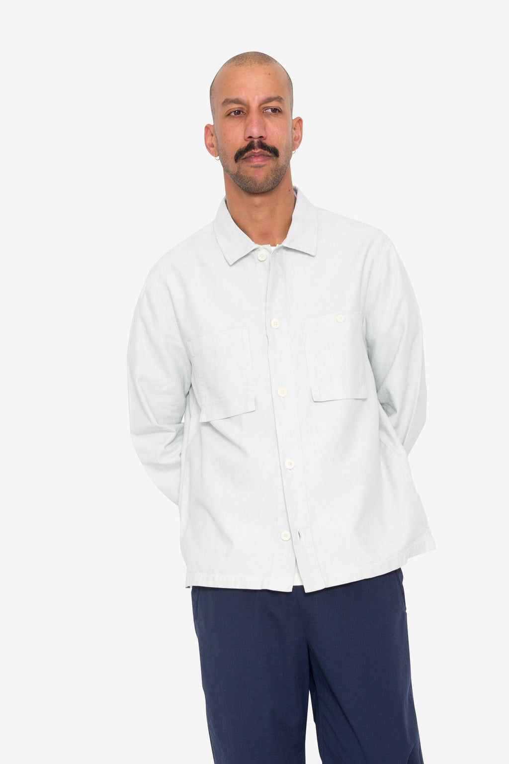 Patch Overshirt - Mineral Blue Hemp Canvas