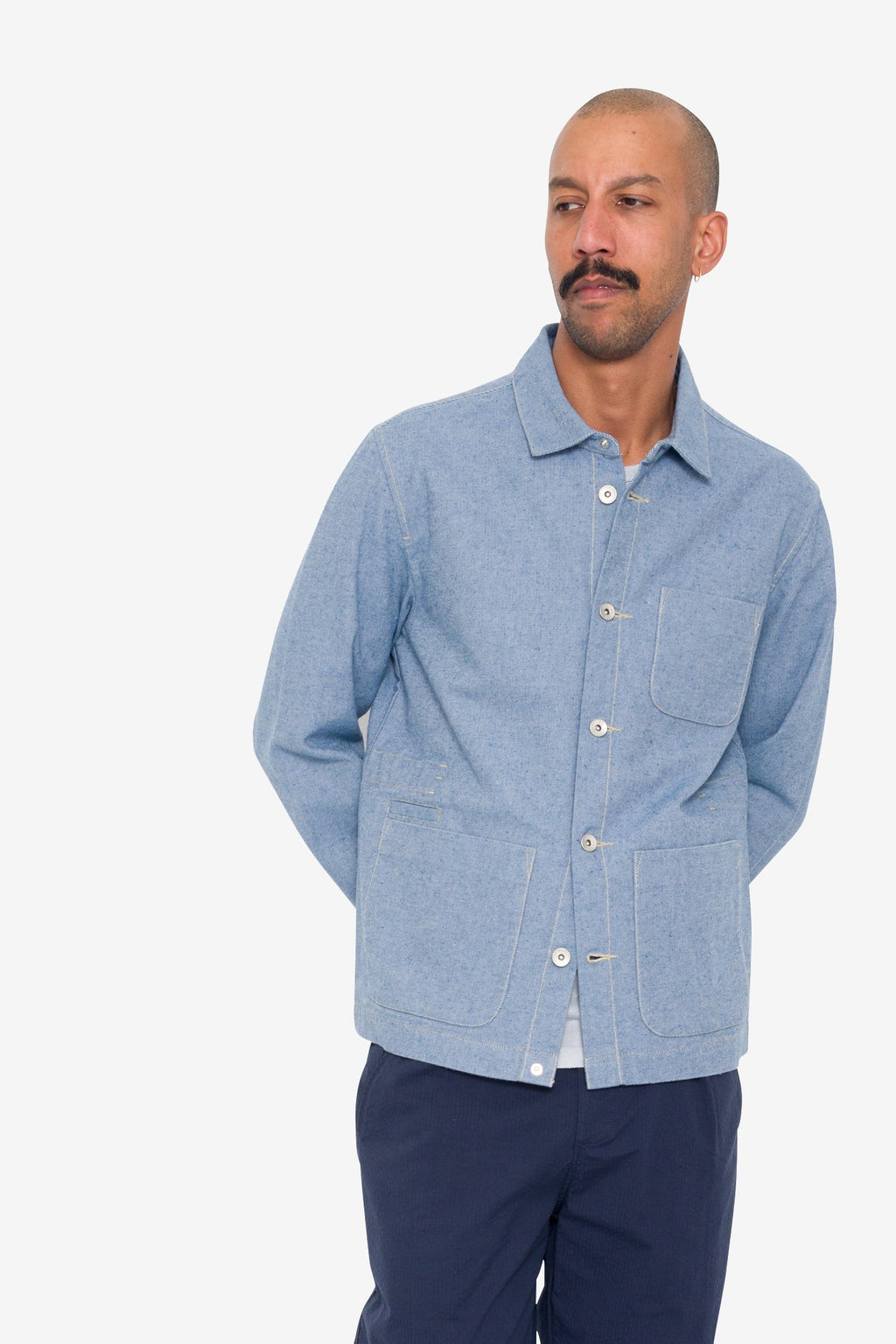 Assembly Jacket - Reverse Ice Blue Twill Denim