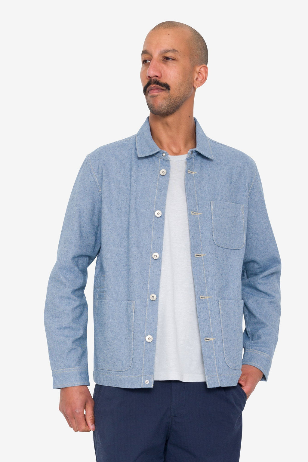 Assembly Jacket - Reverse Ice Blue Twill Denim