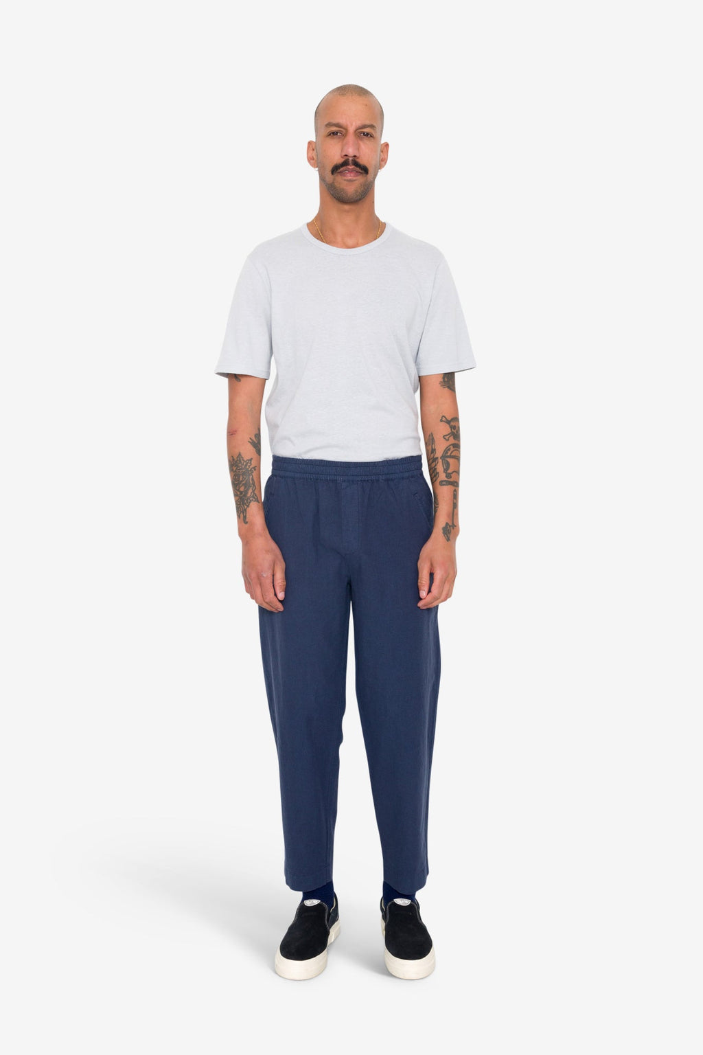 Drawcord Assembly Pant - Soft Navy Cotton Linen