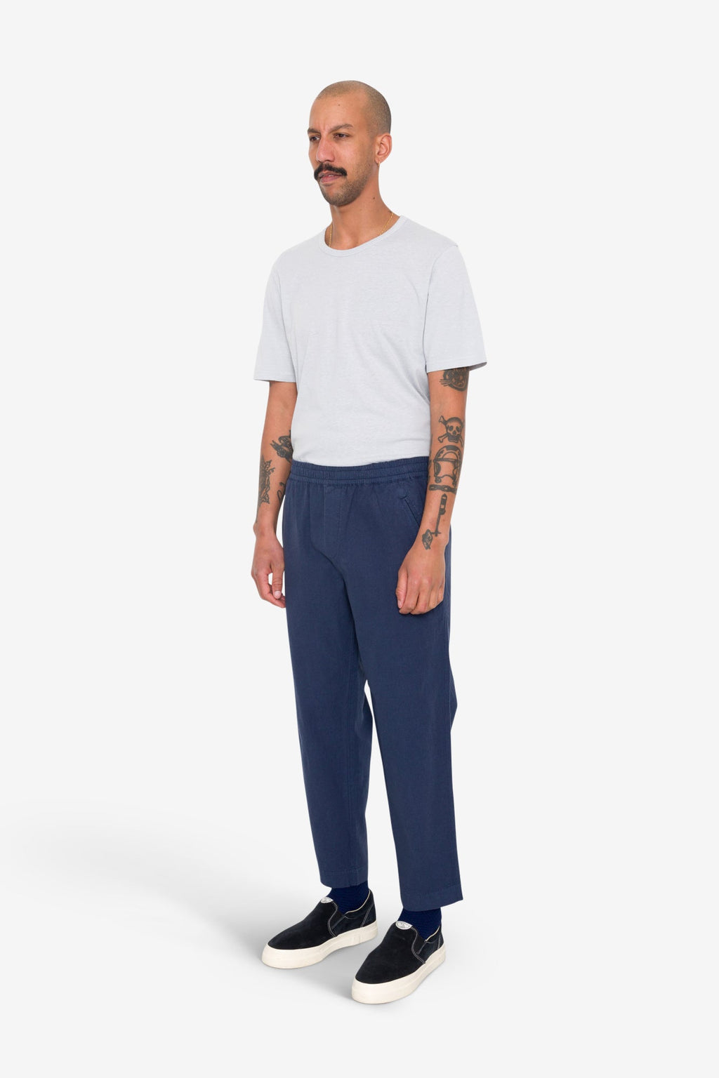 Drawcord Assembly Pant - Soft Navy Cotton Linen