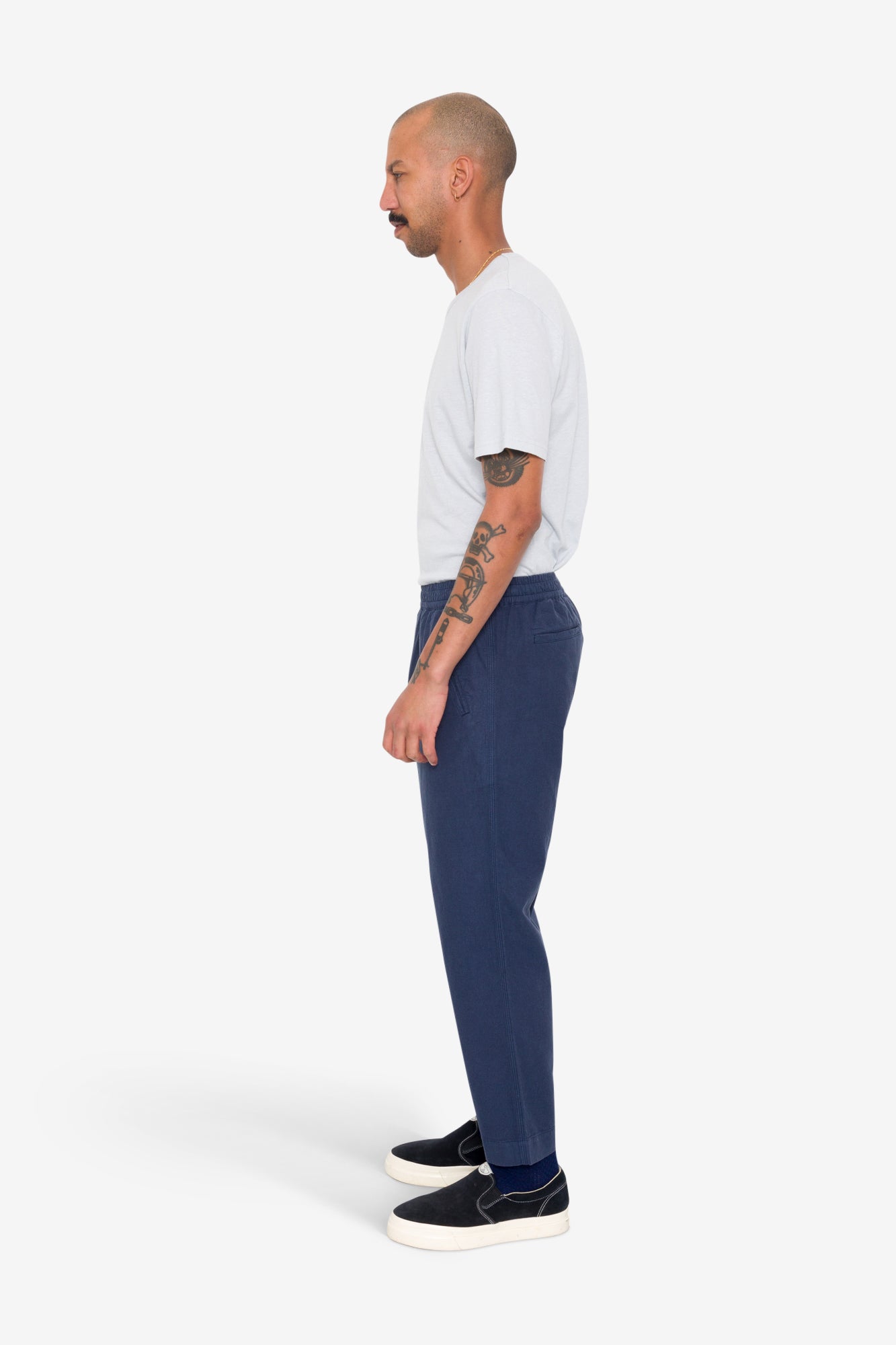 Drawcord Assembly Pant - Soft Navy Cotton Linen