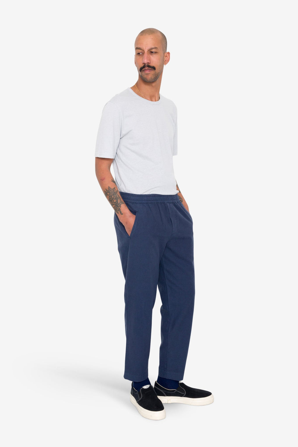 Drawcord Assembly Pant - Soft Navy Cotton Linen