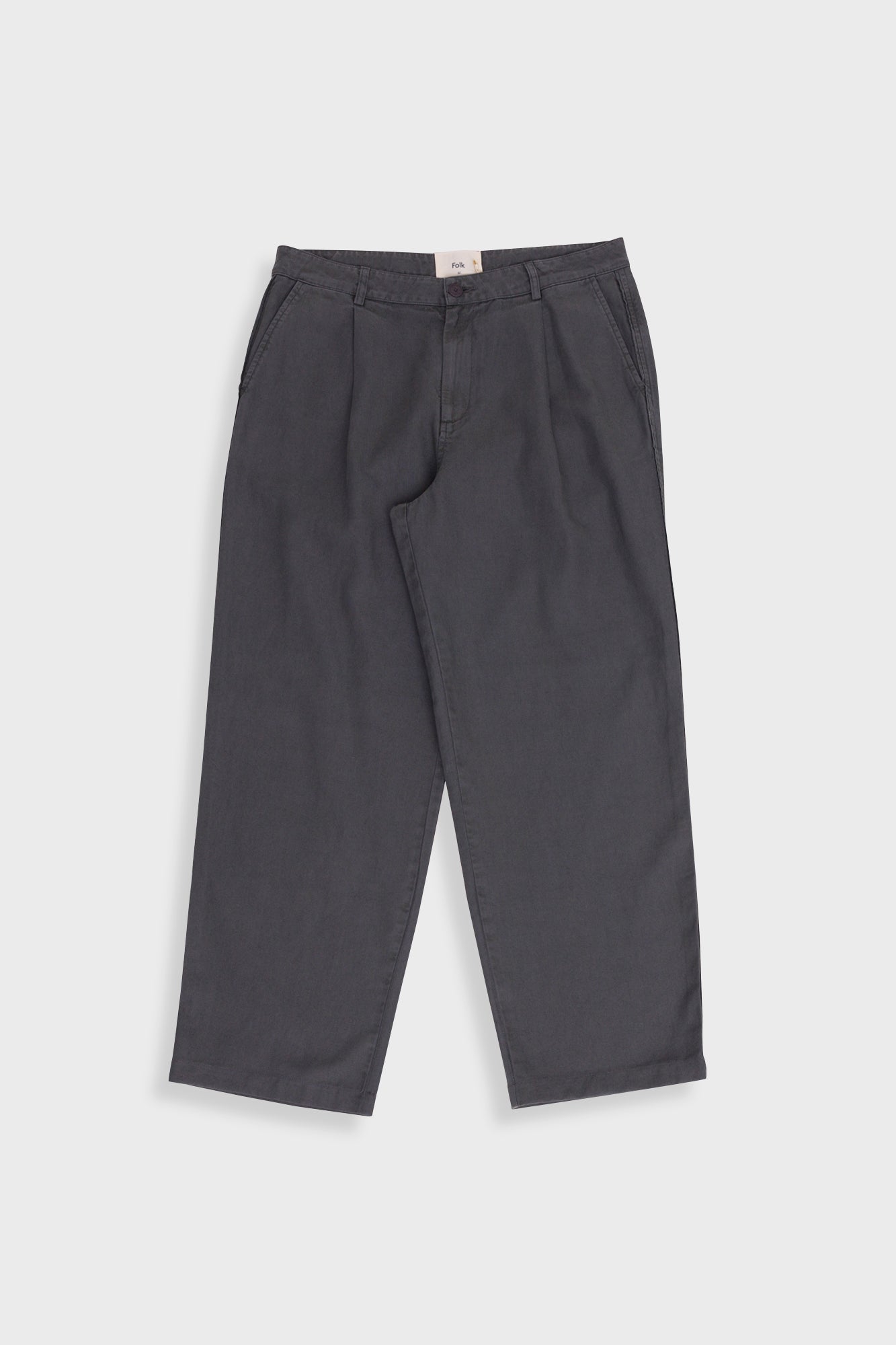 Wide Fit Trouser - Charcoal Hemp Canvas