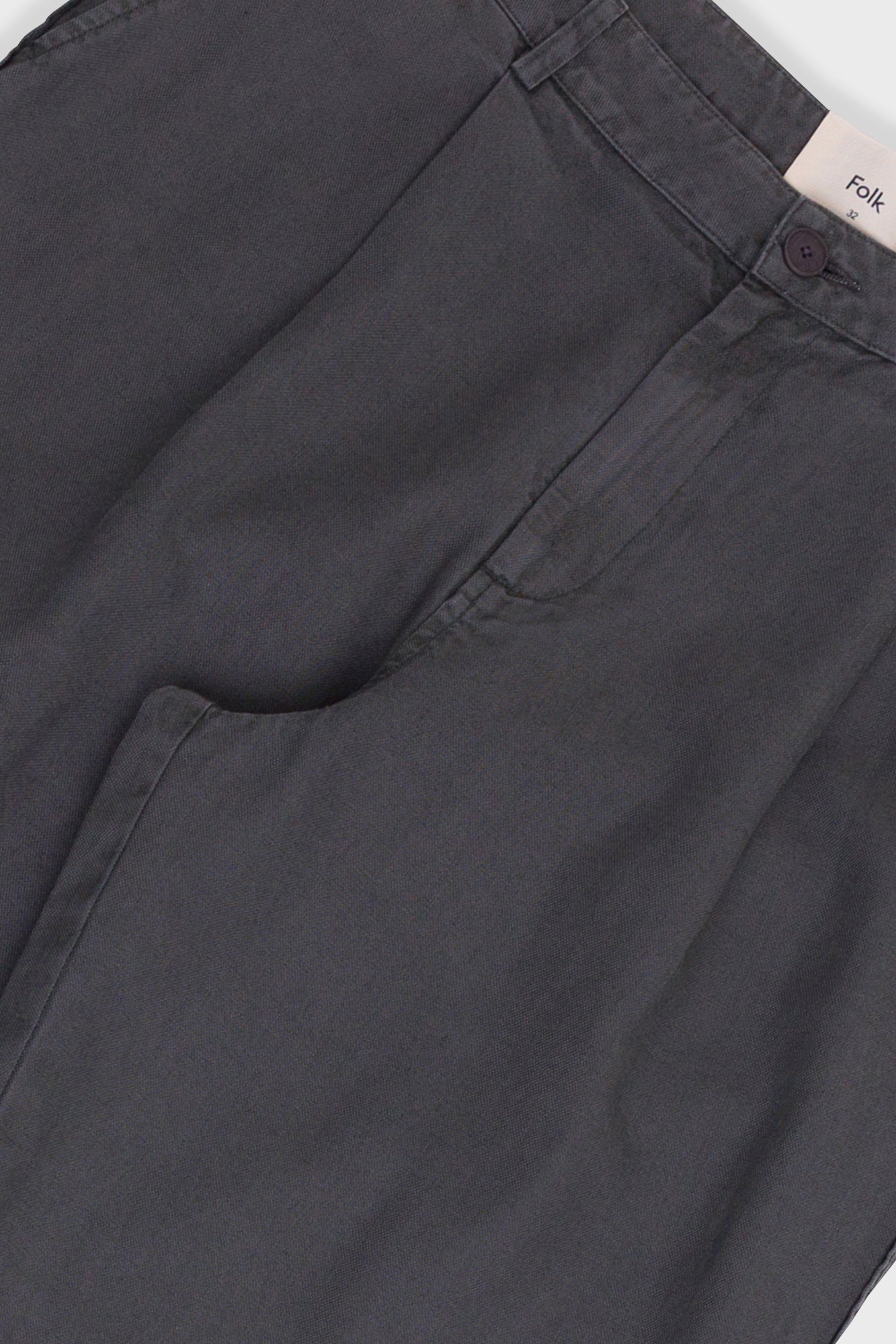 Wide Fit Trouser - Charcoal Hemp Canvas