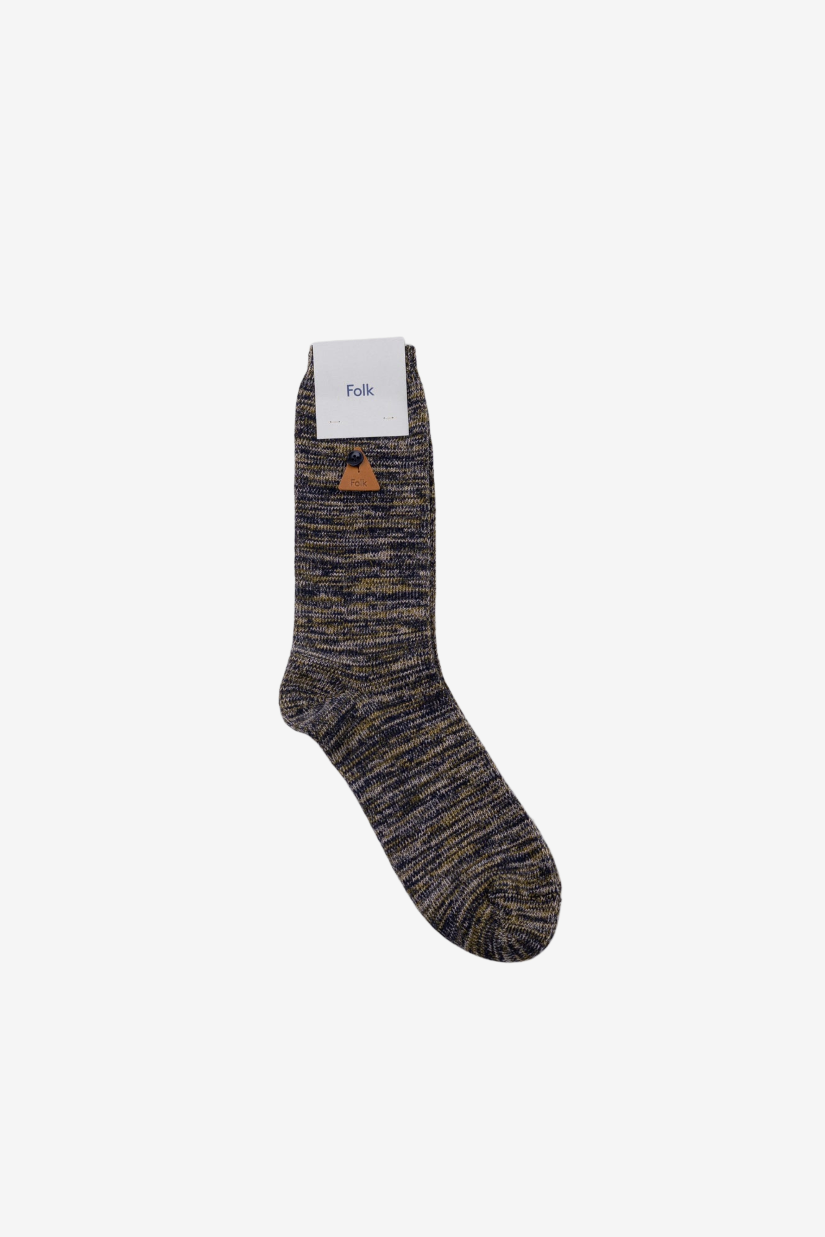 Melange Socks - Navy Tan Mix