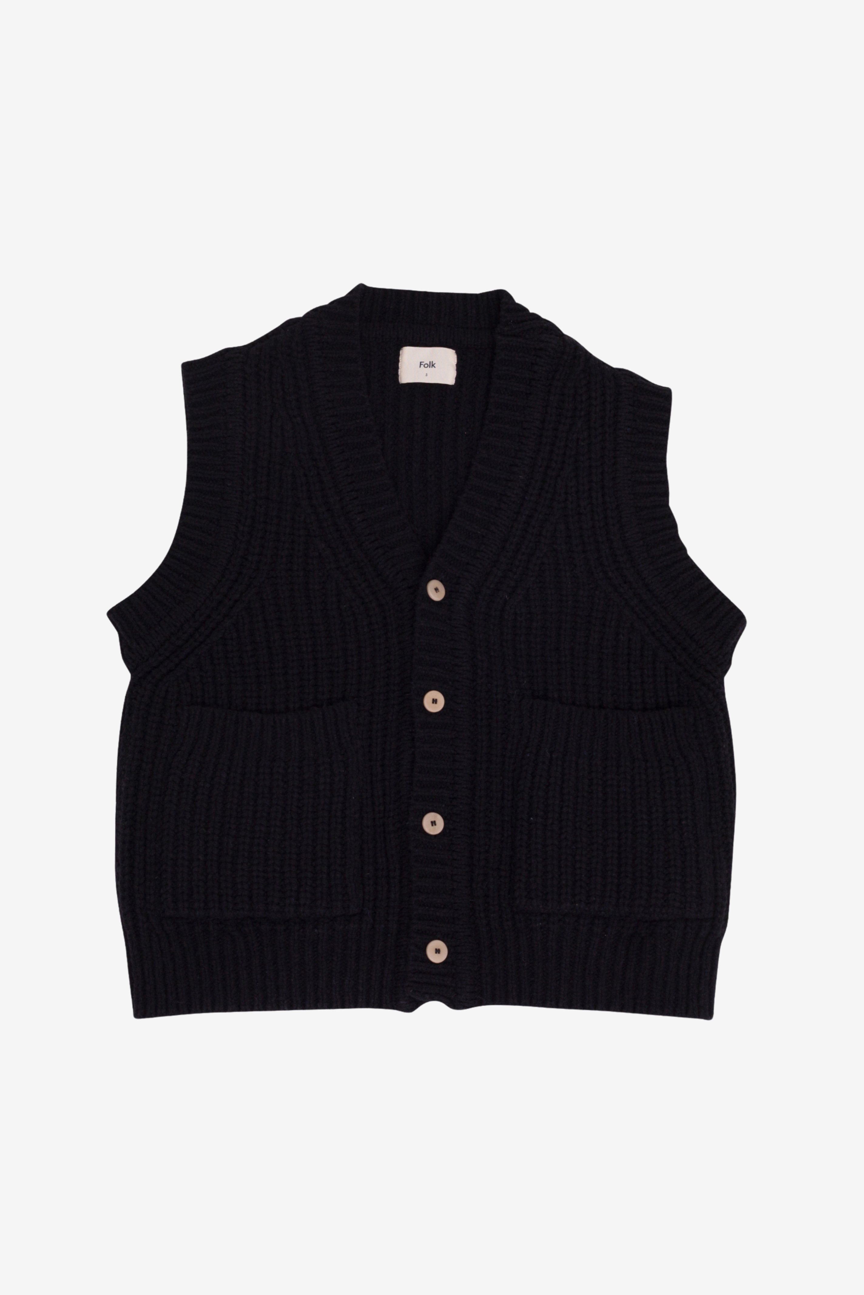 Chunky Pocket Vest - Black