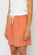 Wide Signal Shorts - Red Oxide Textured Check