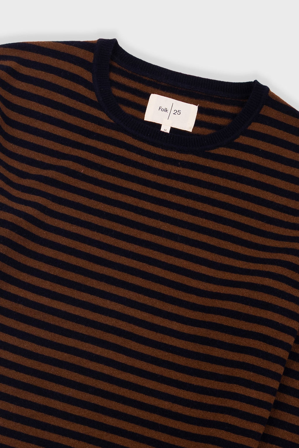 Rib Knit Top - Navy / Brown Stripe
