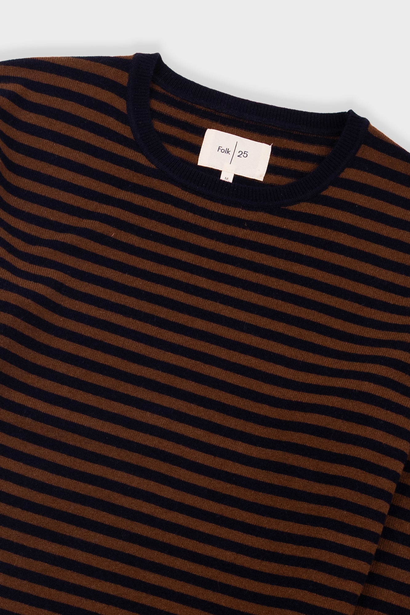 Rib Knit Top - Navy / Brown Stripe