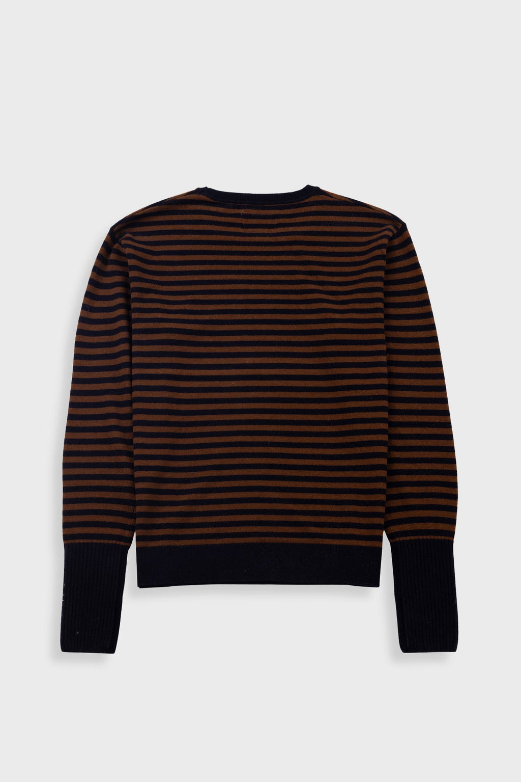 Rib Knit Top - Navy / Brown Stripe