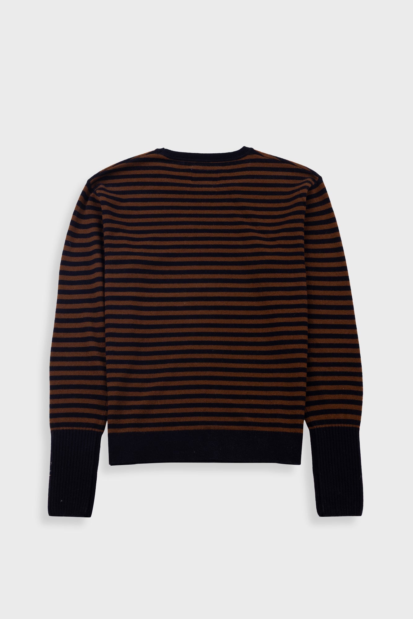 Rib Knit Top - Navy / Brown Stripe