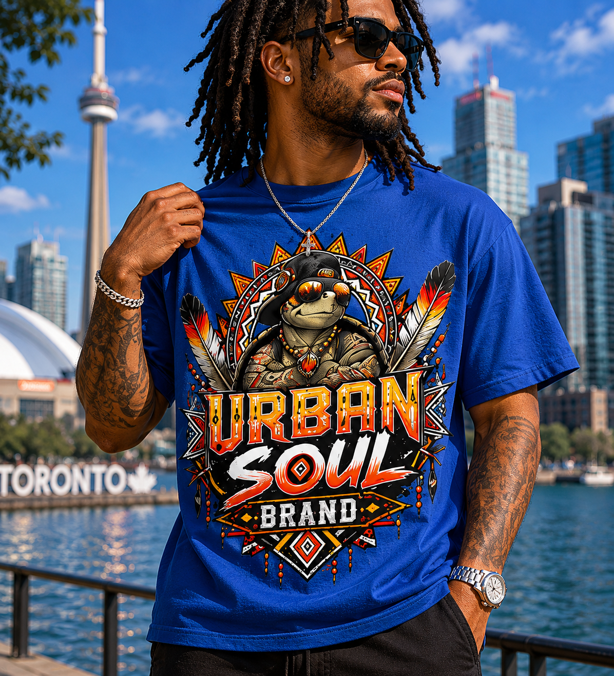 Urban Soul Brand Warrior Turtle Tee | Black Streetwear Graphic T-Shirt