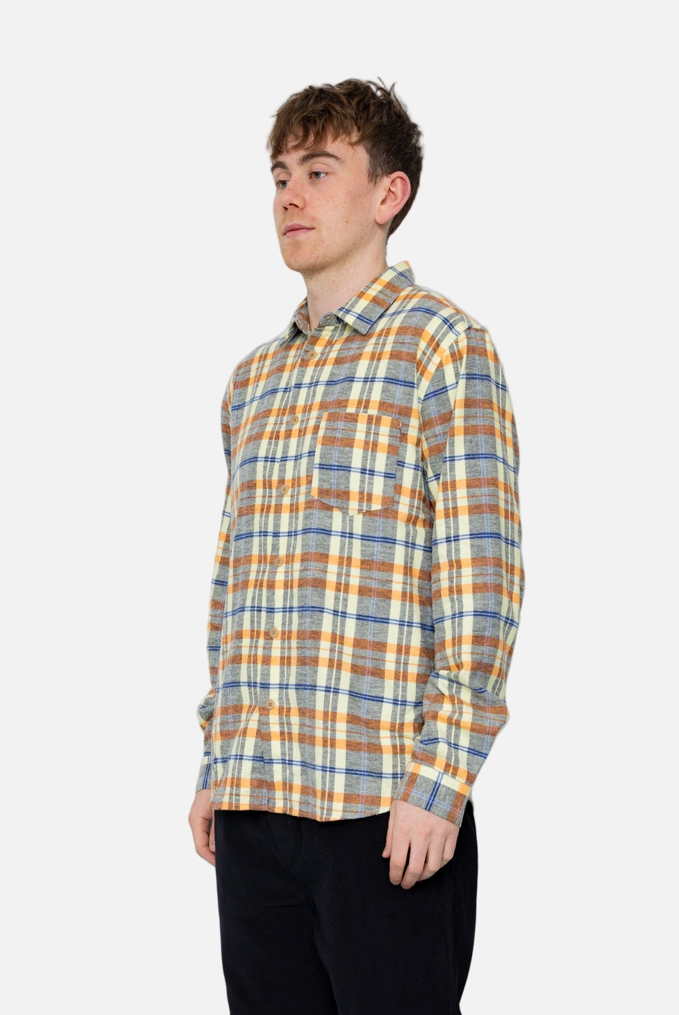 Relaxed Fit Shirt - Soft Yellow Multicheck