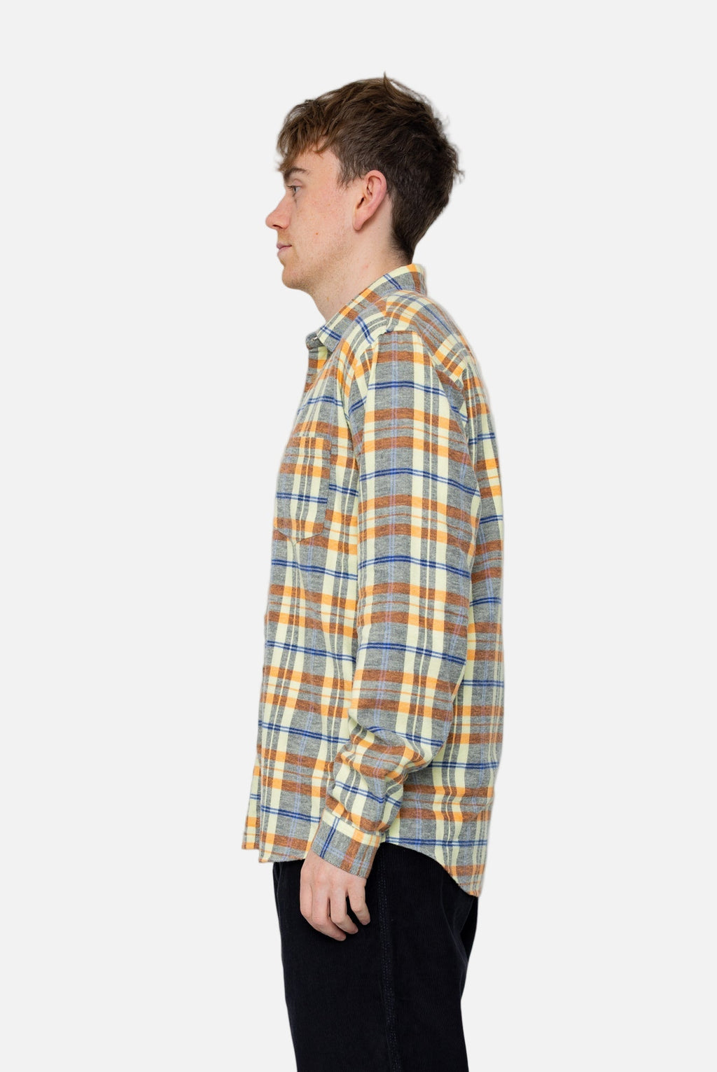 Relaxed Fit Shirt - Soft Yellow Multicheck