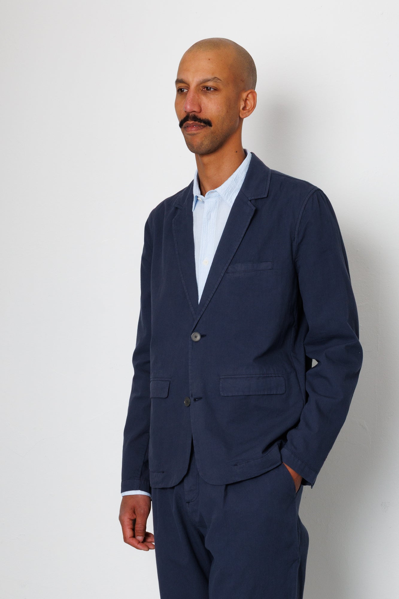 Assembly Blazer - Soft Navy Mini Stripe