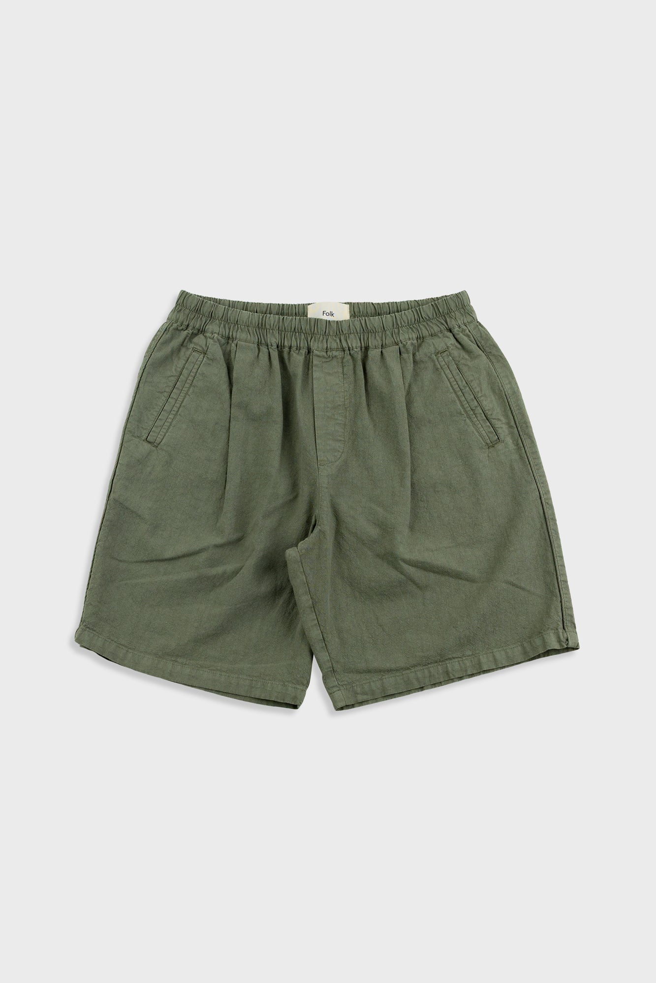 Relaxed Assembly Short - Dark Sage Cotton Linen