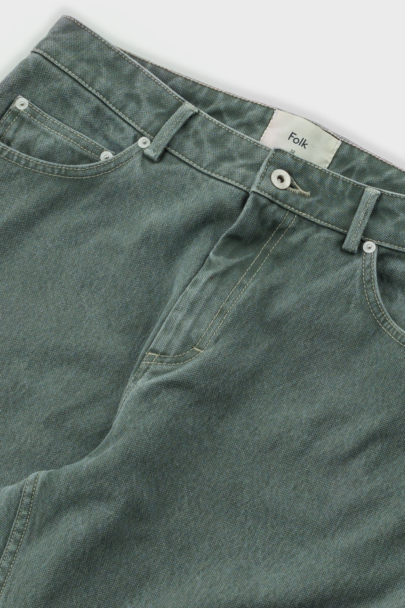 Barrel Leg Jean - Soft Green Canvas