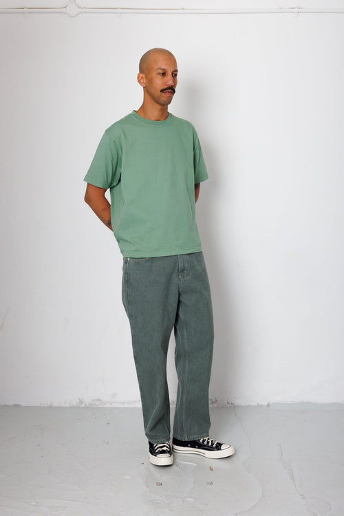 Barrel Leg Jean - Soft Green Canvas