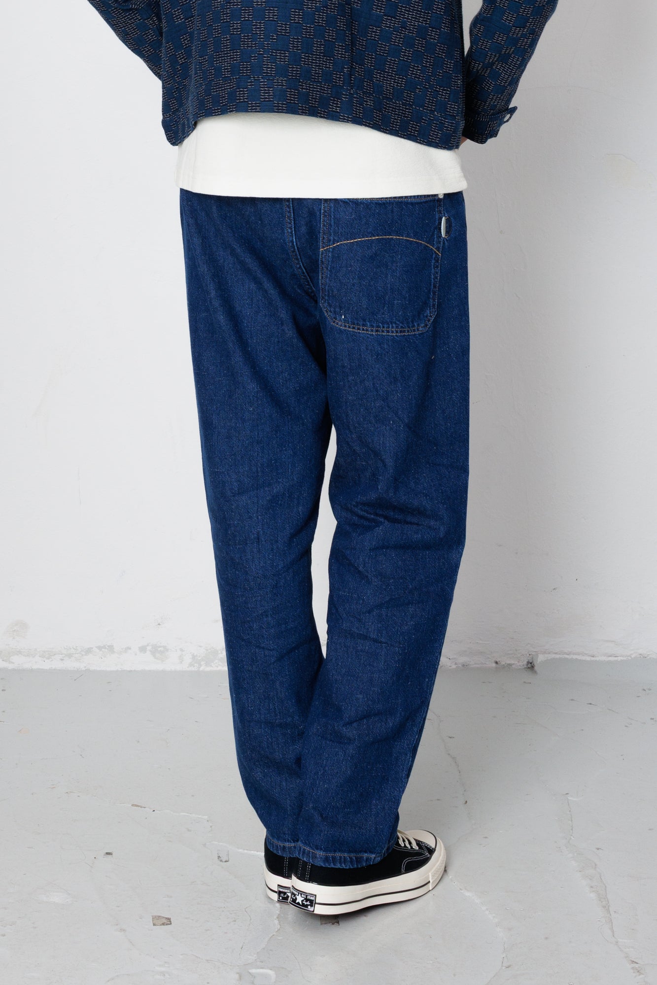 Barrel Leg Jean - Mid Slub Denim