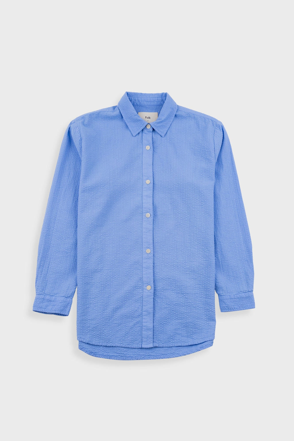 Boyfriend Shirt - Sky Blue Seersucker
