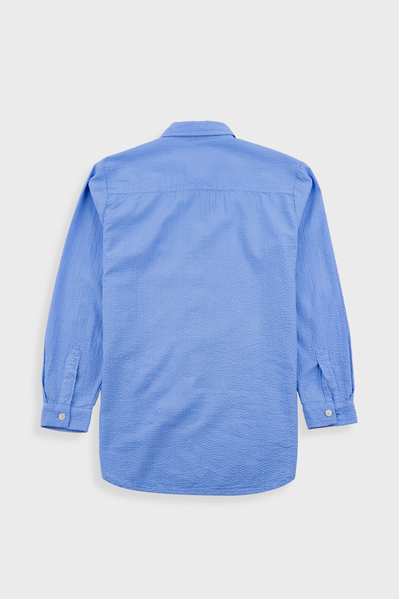 Boyfriend Shirt - Sky Blue Seersucker