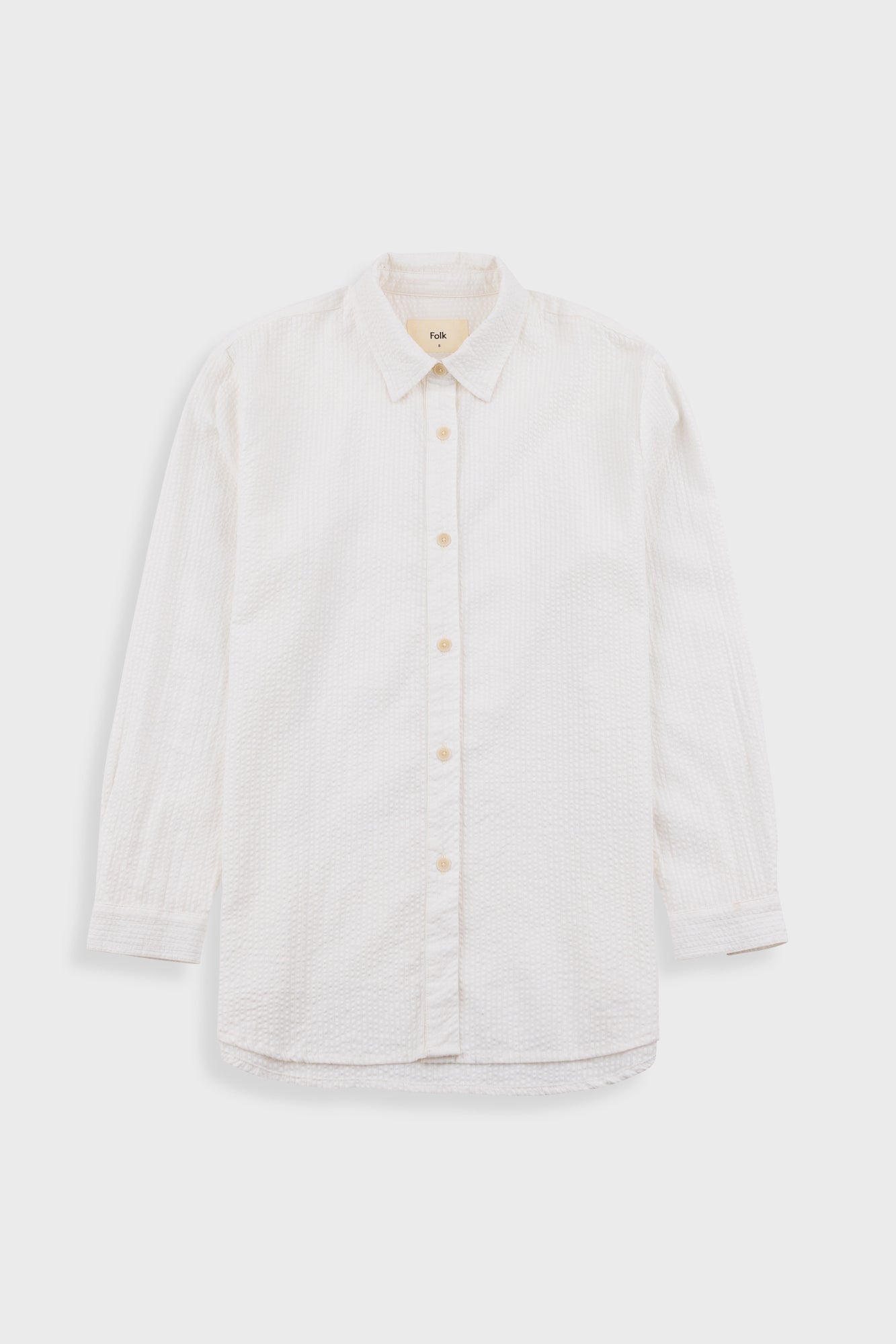 Boyfriend Shirt - White Seersucker