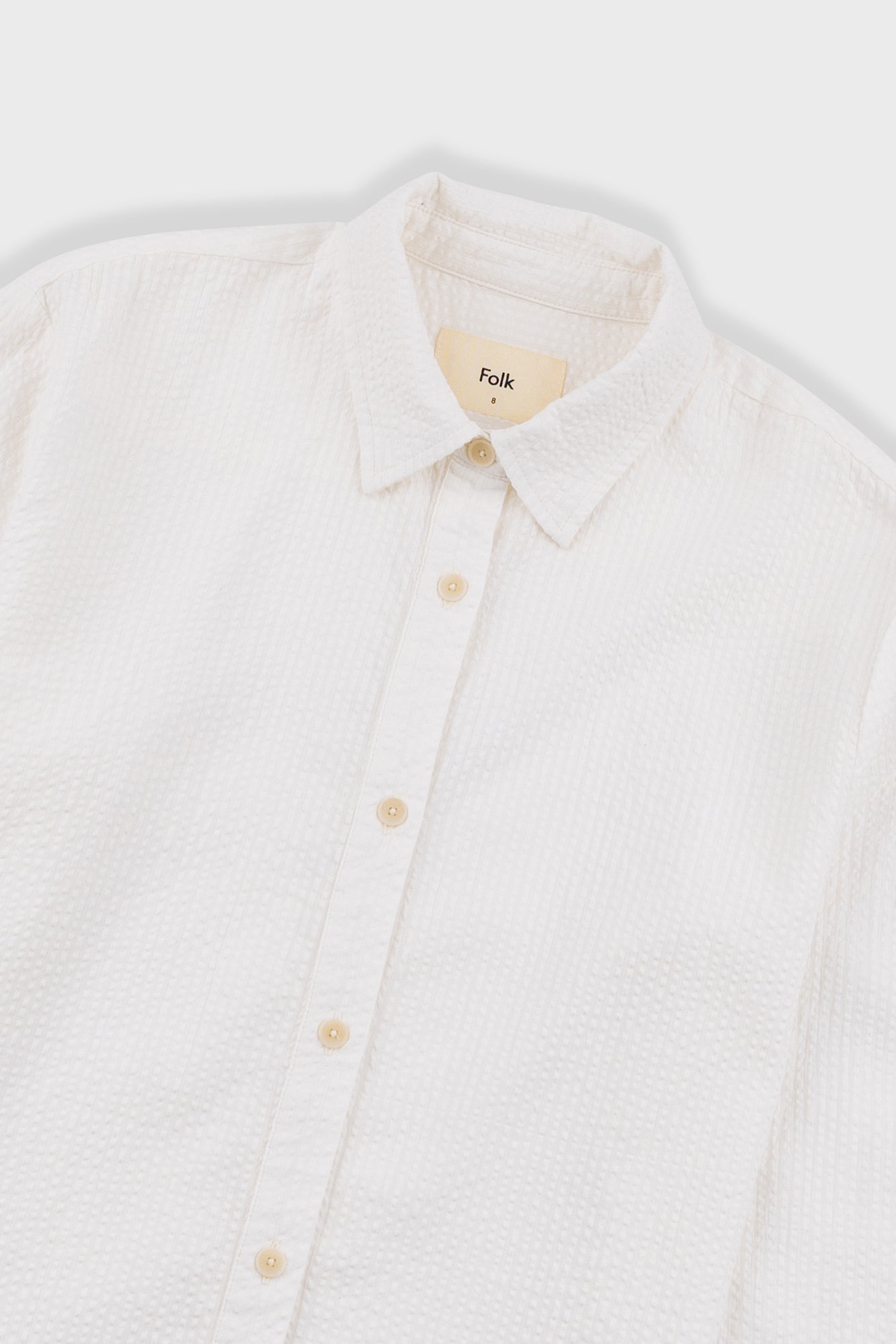 Boyfriend Shirt - White Seersucker