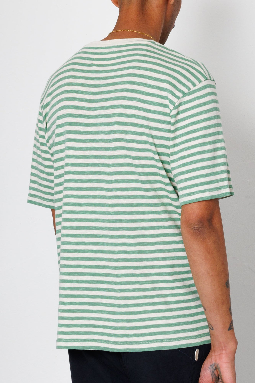 Classic Striped T-Shirt - Soft Green / Ecru