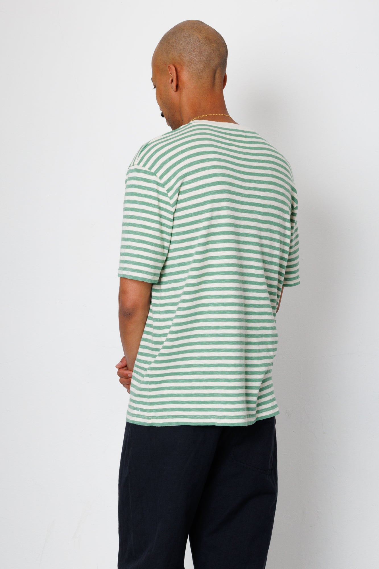 Classic Striped T-Shirt - Soft Green / Ecru