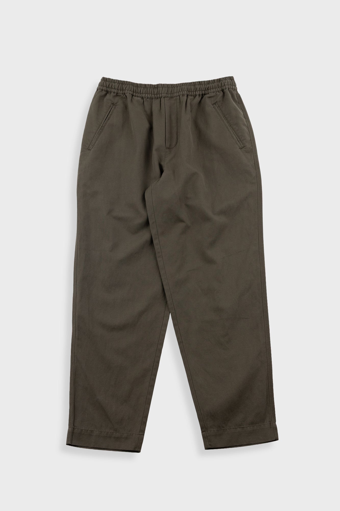 Drawcord Assembly Pant - Dark Olive Slub Linen