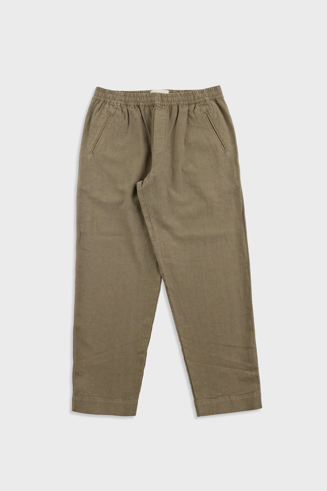 Drawcord Assembly Pant - Khaki Cotton Linen