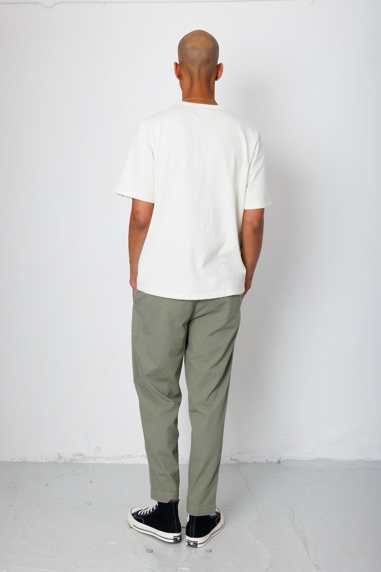 Drawcord Assembly Pant - Light Sage Mini Stripe