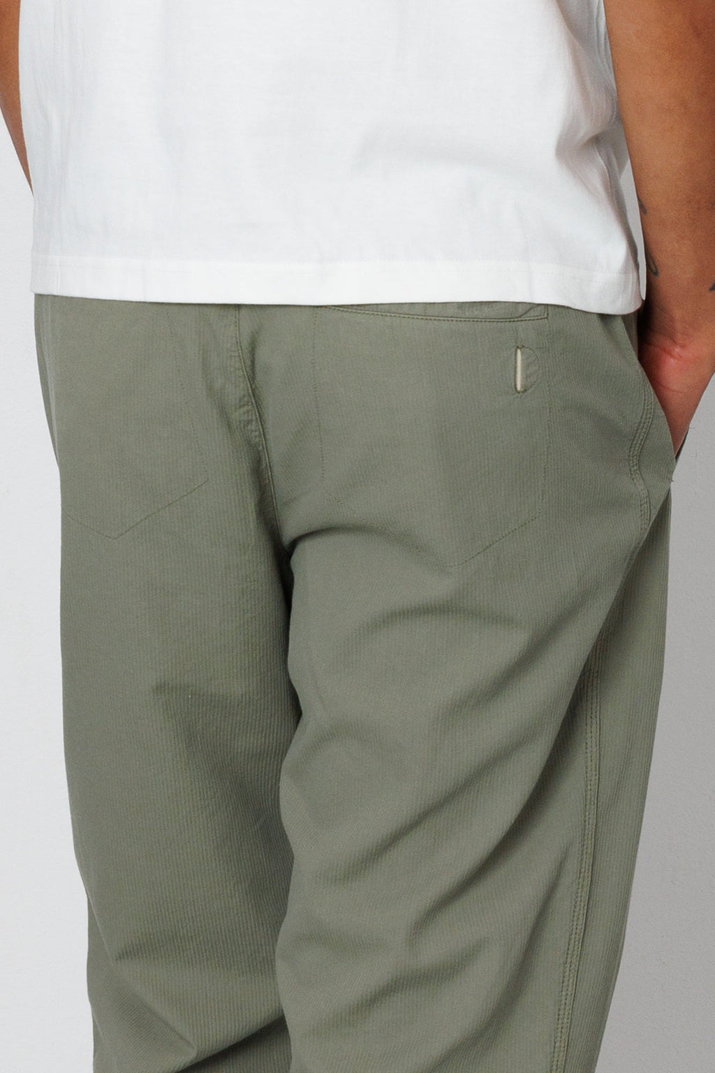Drawcord Assembly Pant - Light Sage Mini Stripe