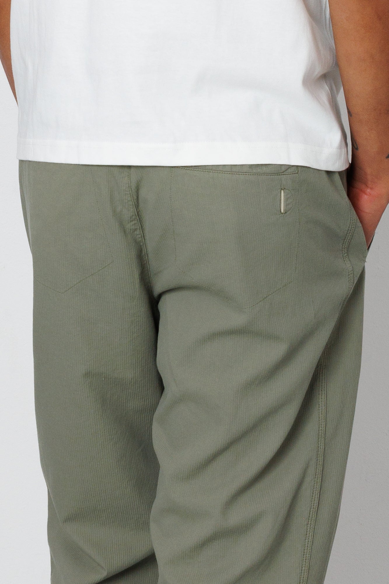 Drawcord Assembly Pant - Light Sage Mini Stripe