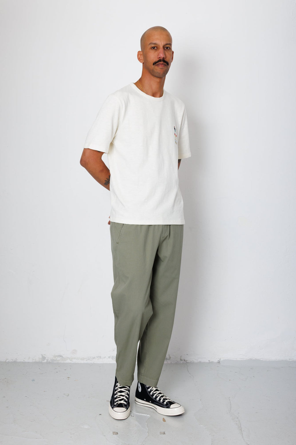 Drawcord Assembly Pant - Light Sage Mini Stripe