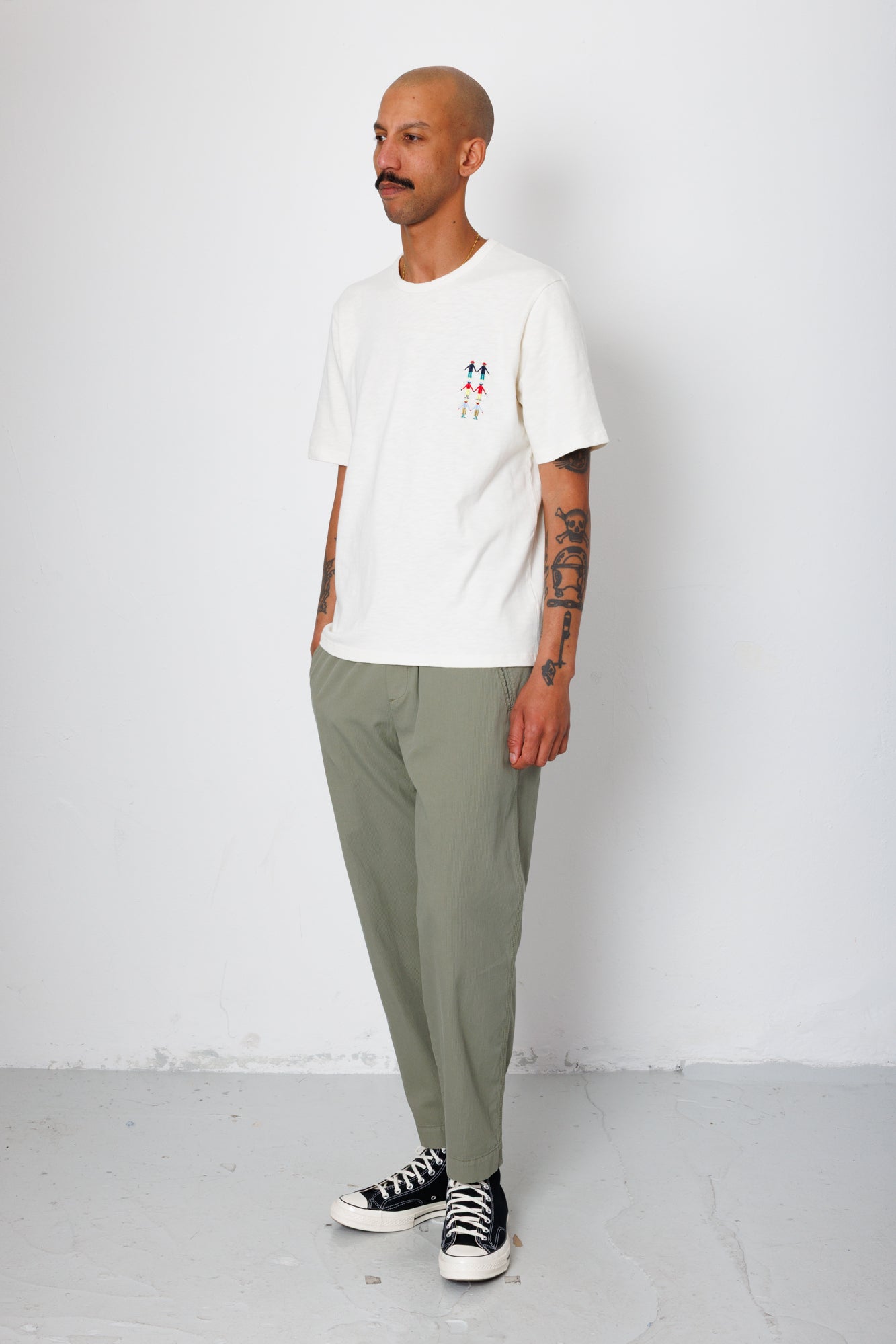 Drawcord Assembly Pant - Light Sage Mini Stripe