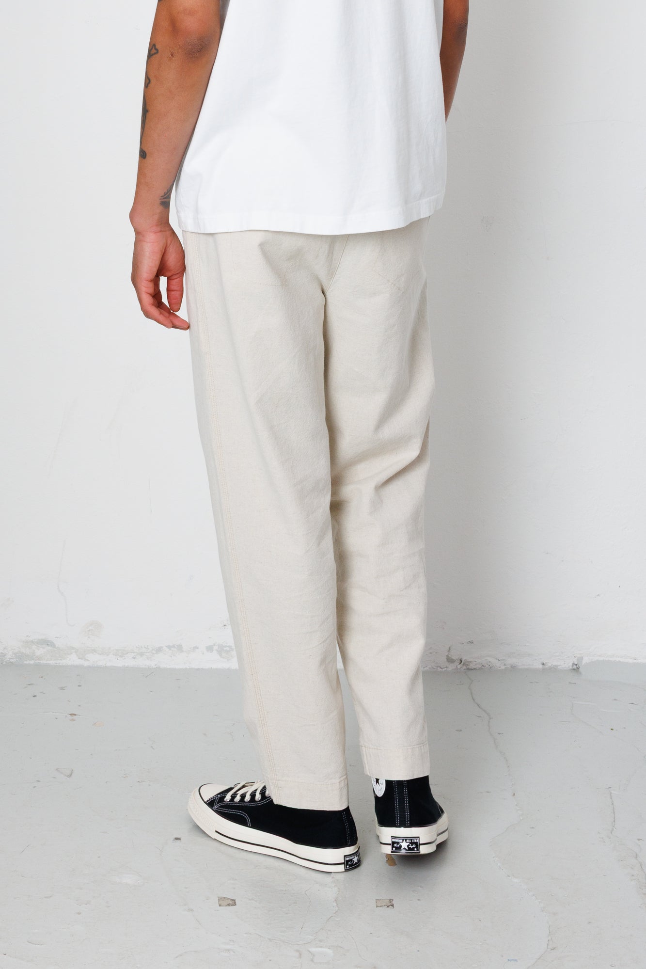 Drawcord Assembly Pant - Natural Linen Cotton Canvas