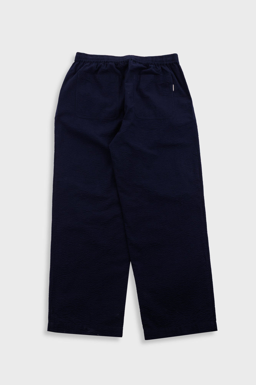 Drawcord Loose Trouser - Navy Seersucker