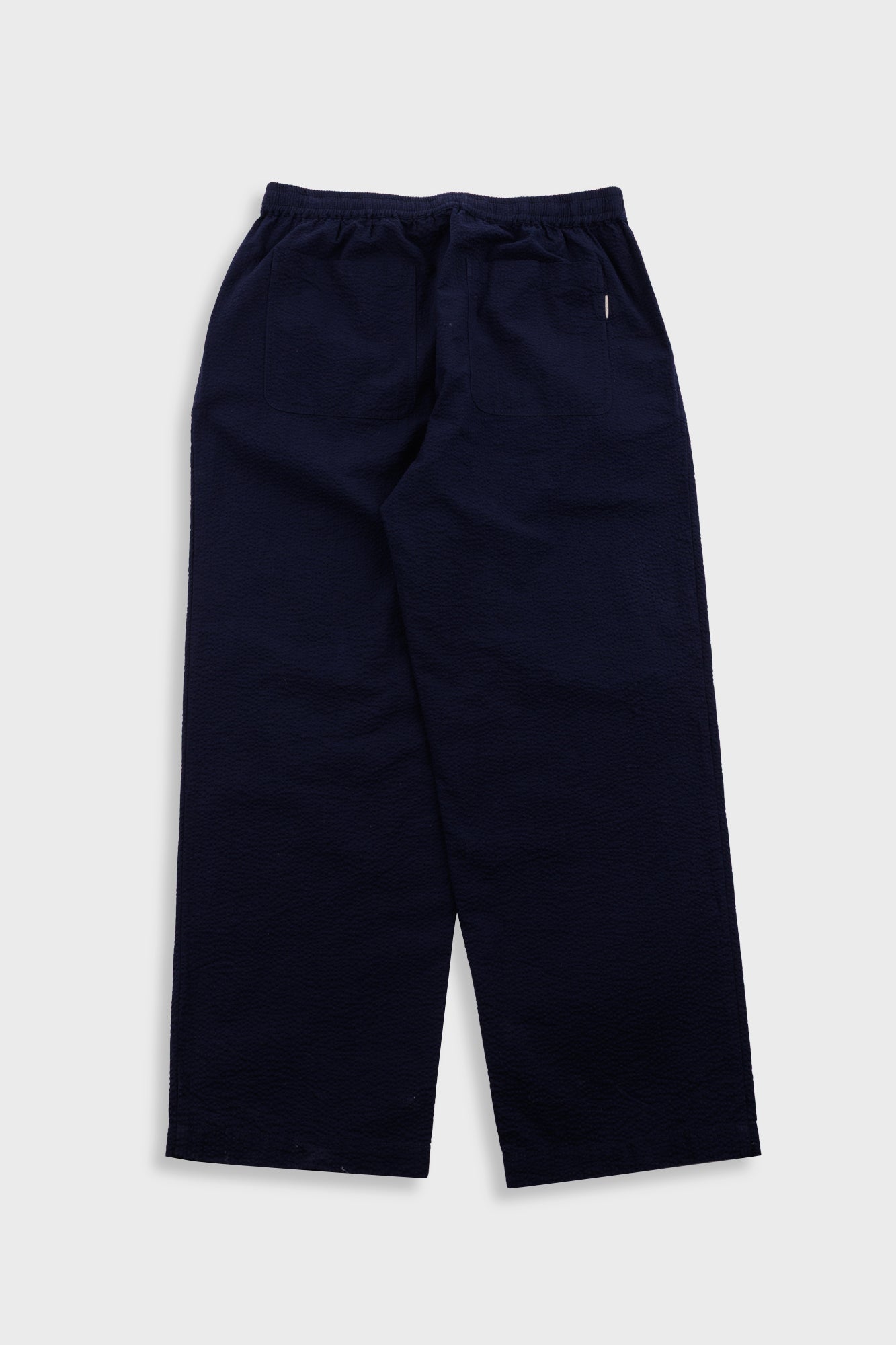 Drawcord Loose Trouser - Navy Seersucker