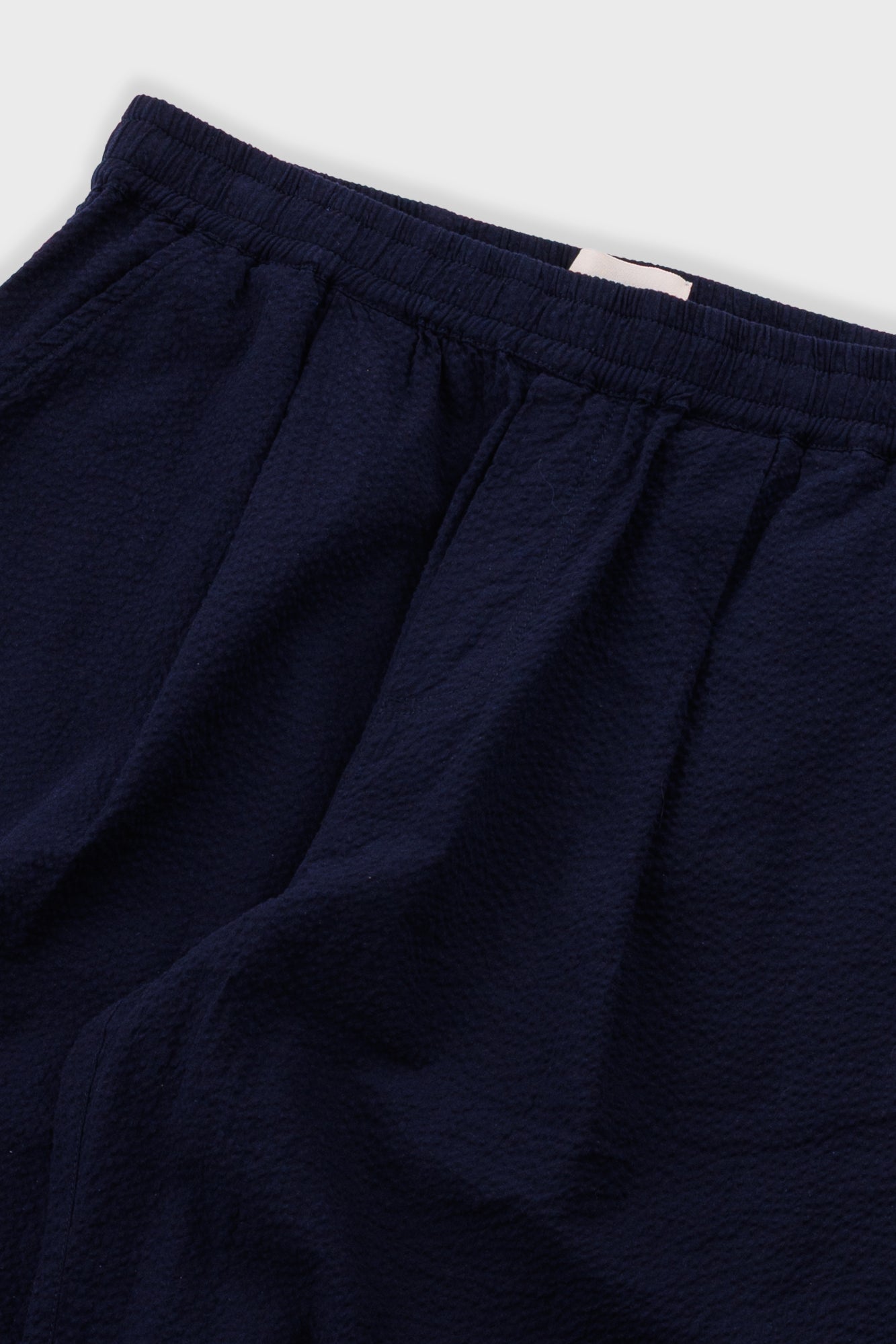 Drawcord Loose Trouser - Navy Seersucker