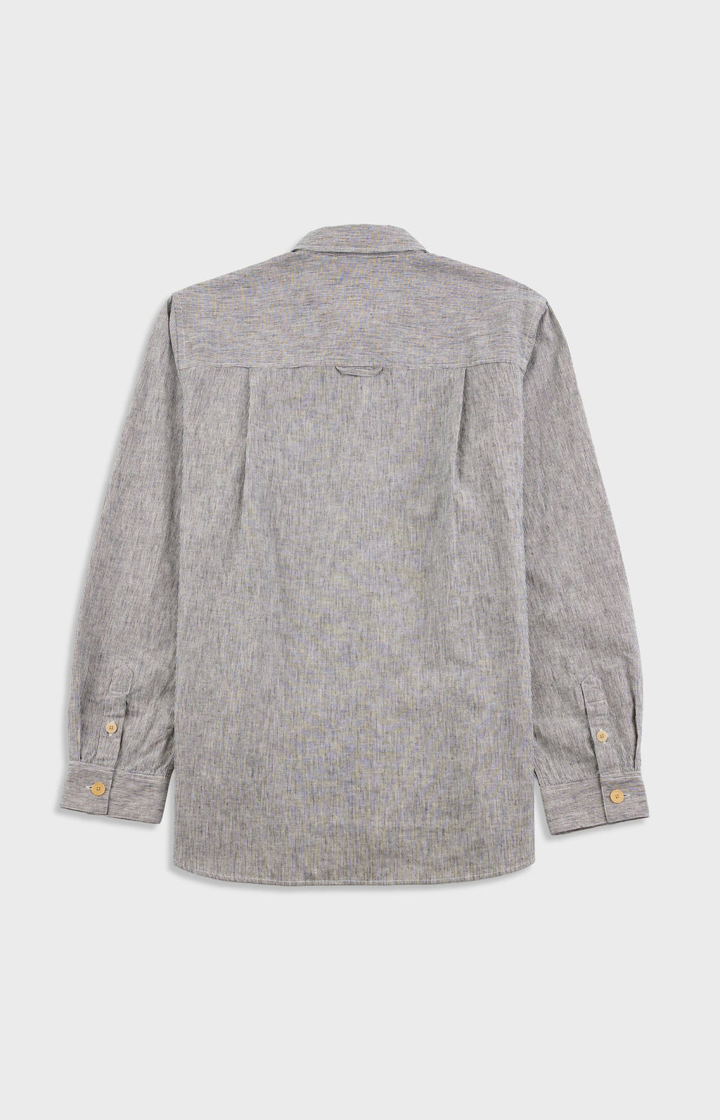 Easy Fit Shirt - Black Linen Stripe