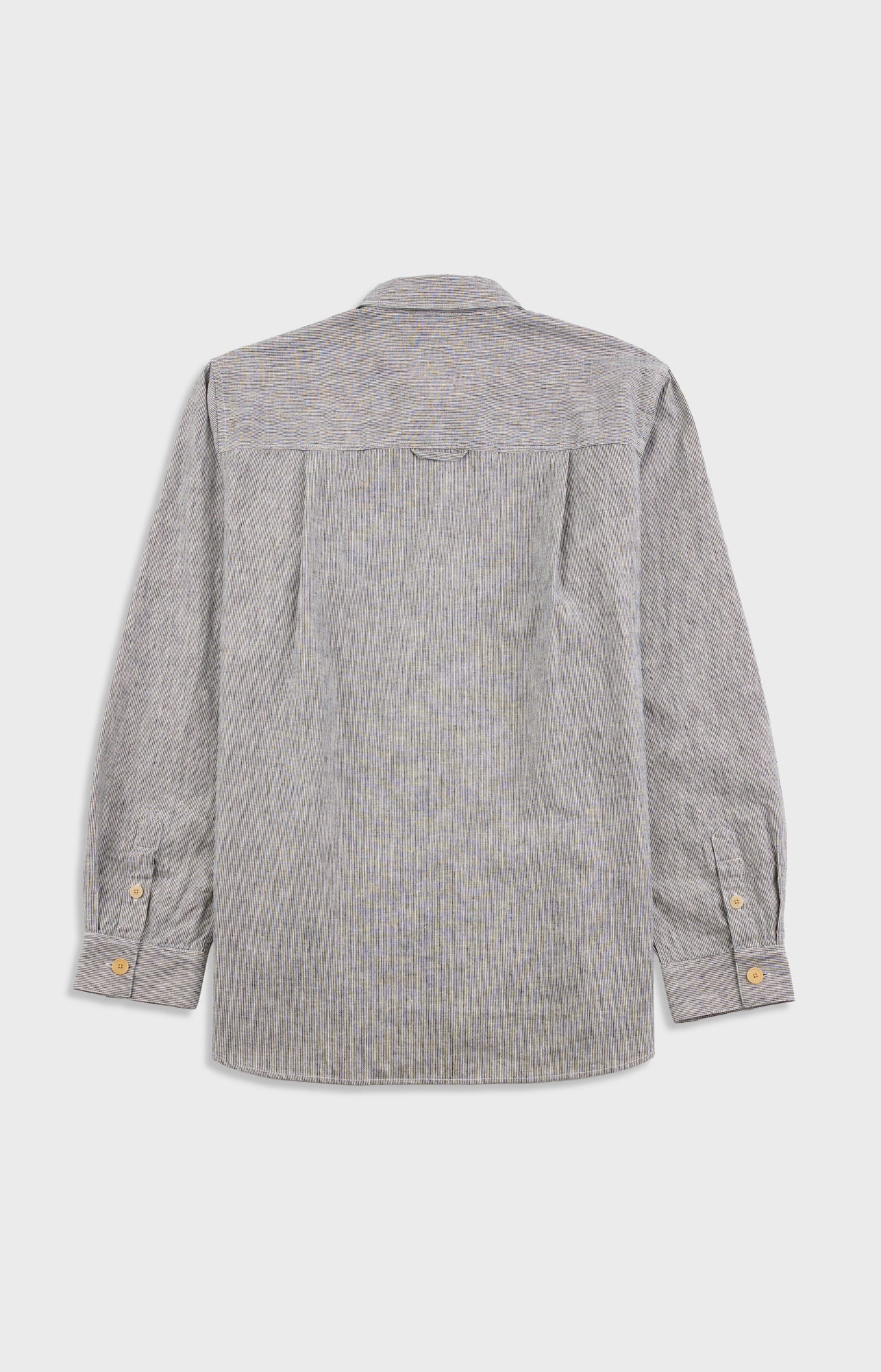 Easy Fit Shirt - Black Linen Stripe
