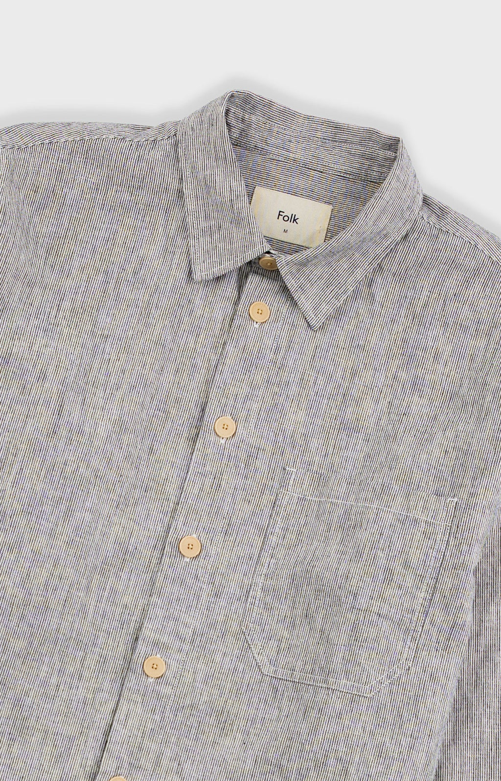 Easy Fit Shirt - Black Linen Stripe