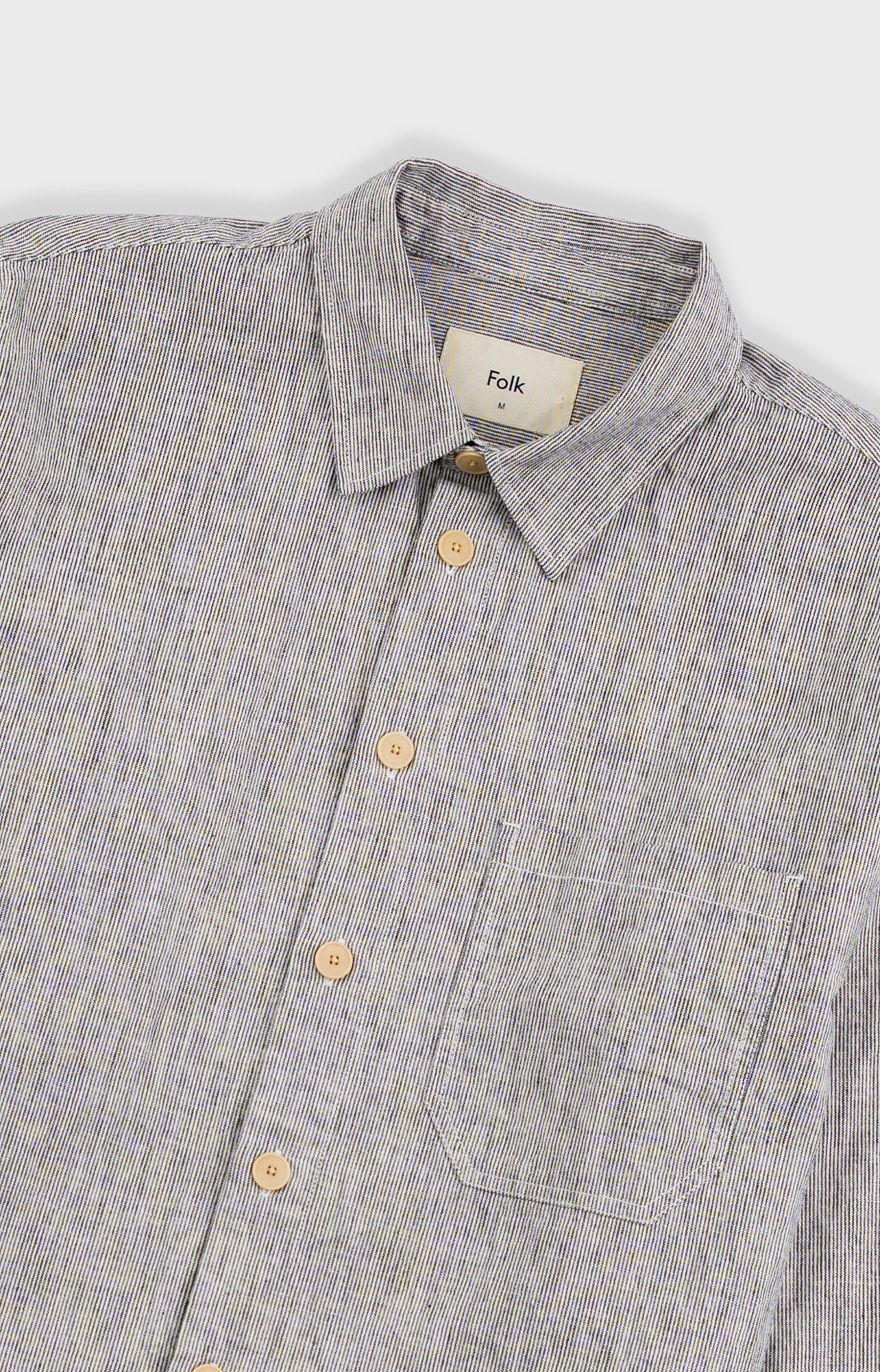 Easy Fit Shirt - Black Linen Stripe